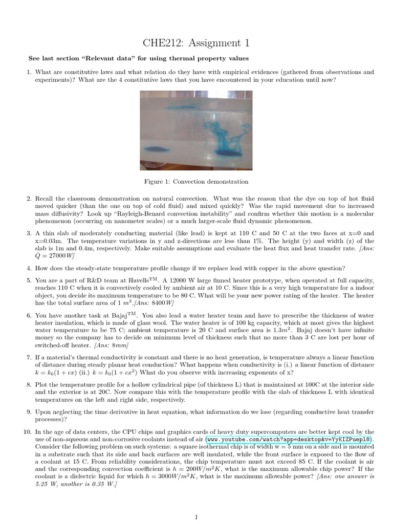 CHE212 Asg | PDF | Heat Transfer | Nuclear Fuel