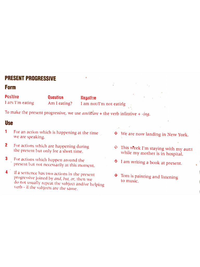 Present Progressive Repaso | PDF