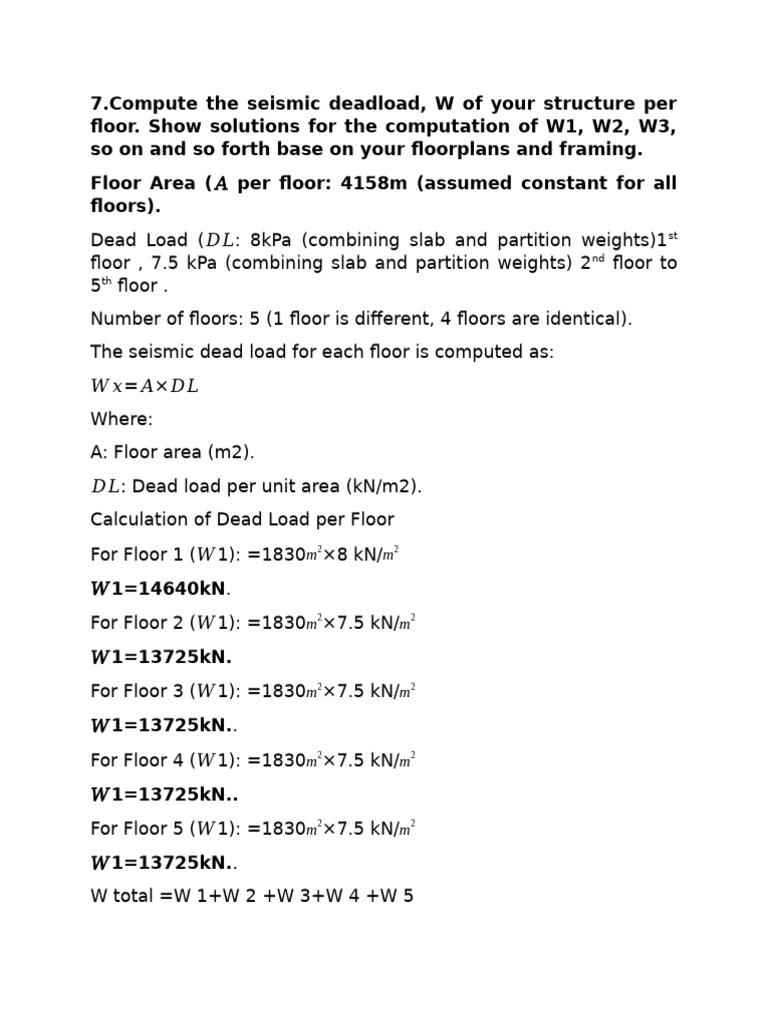Weight of building pdf