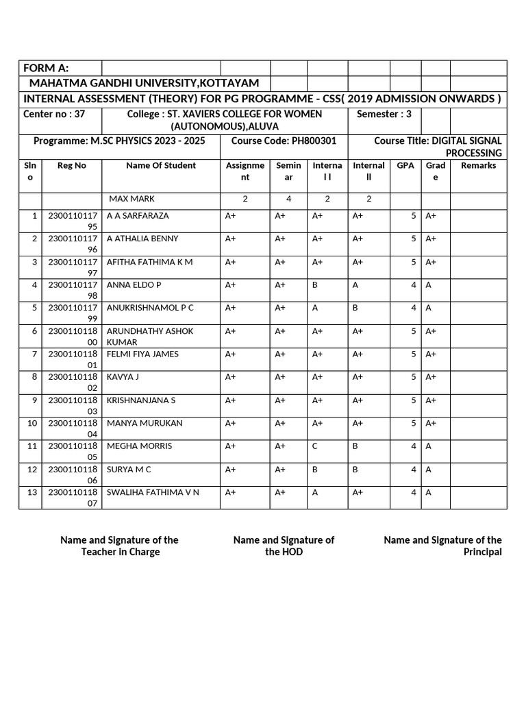 DSP A Form | PDF