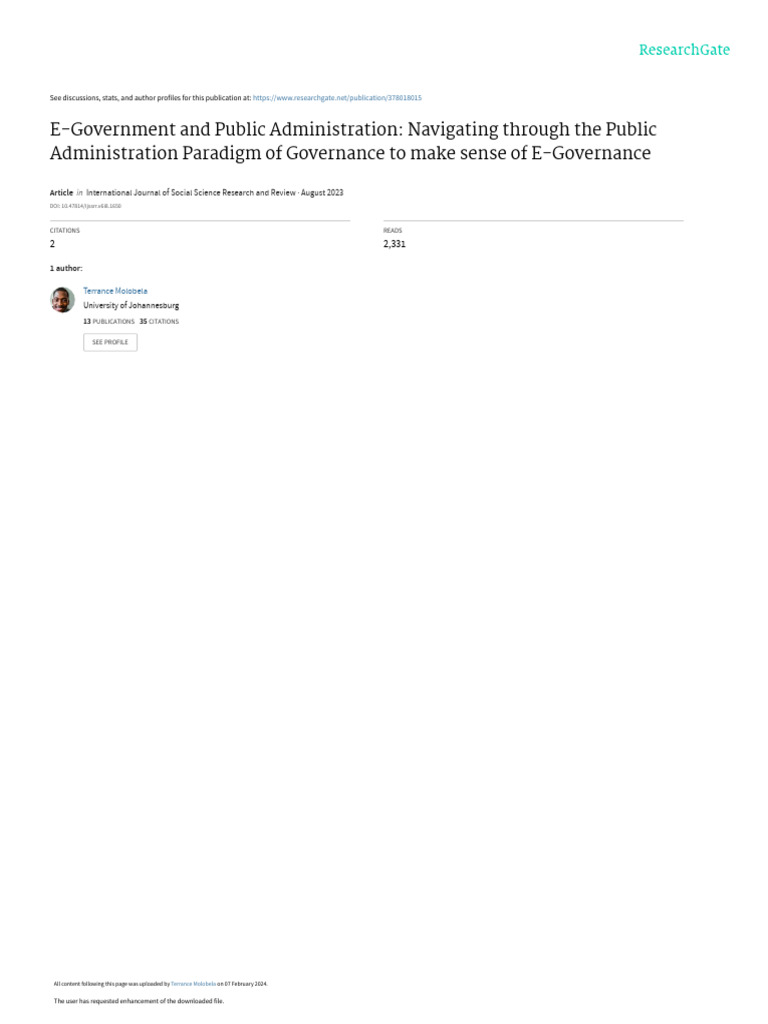 E-Government's Role in Public Administration | PDF | E Government ...