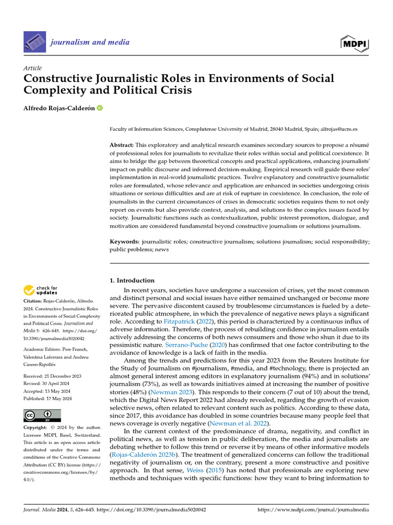Constructive Journalism in Crisis Contexts | PDF | Journalism | News