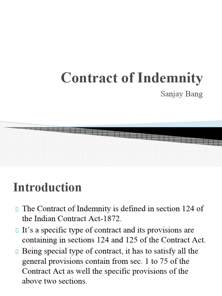 Understanding the Contract of Indemnity | PDF | Indemnity | Guarantee
