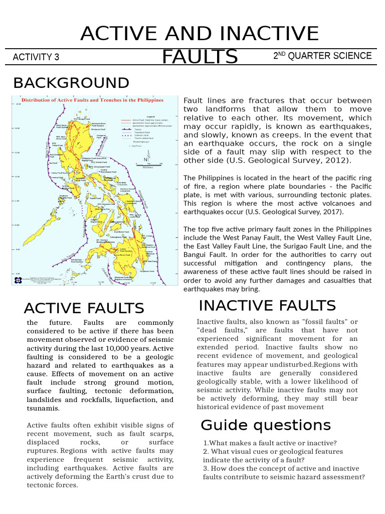 Active and Inactive Faults in the Philippines | PDF | Earthquakes ...
