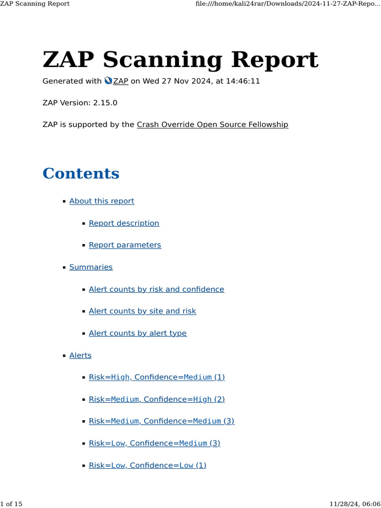 ZAP Scanning Report | PDF | Cyberspace | Web Development