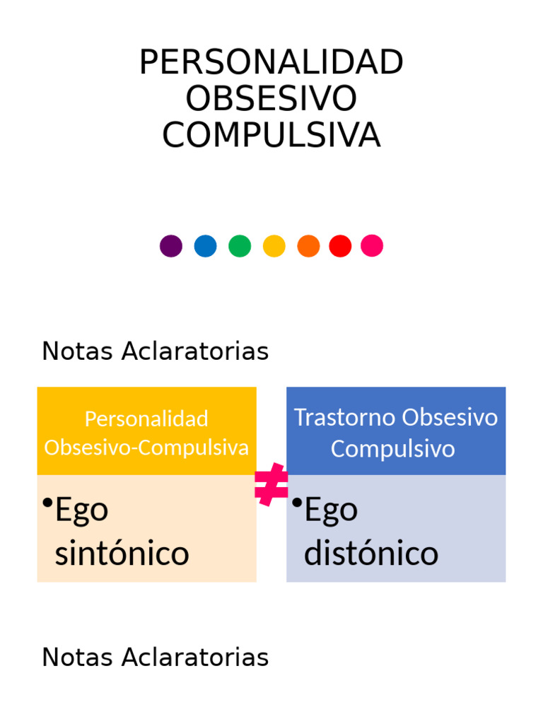 Personalidad Obsesivo-Compulsiva: Dinámicas y Defensas | PDF | Desorden ...