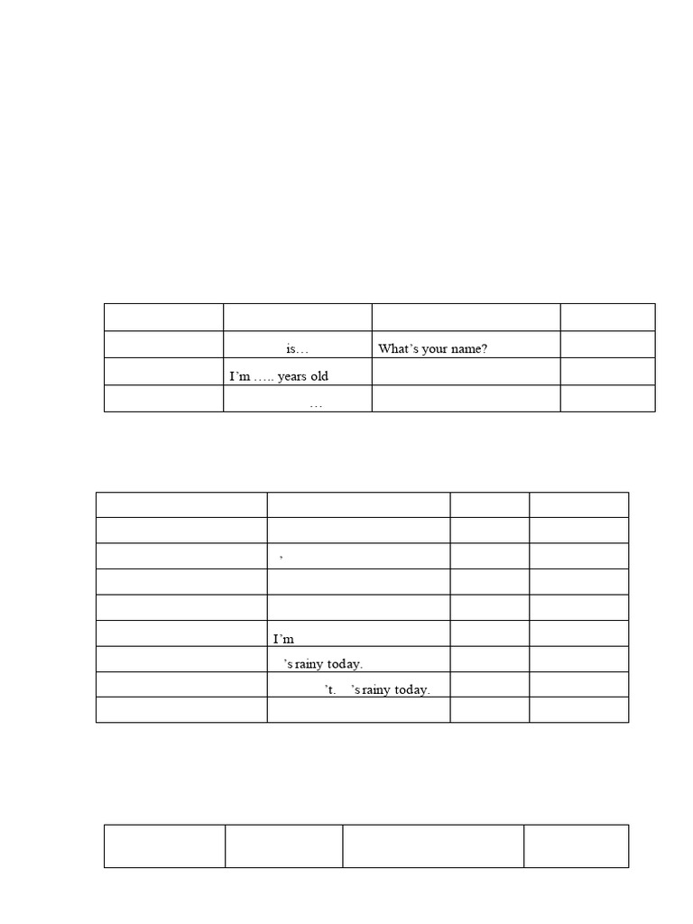 Form of Speaking Test Kindy 1B | PDF