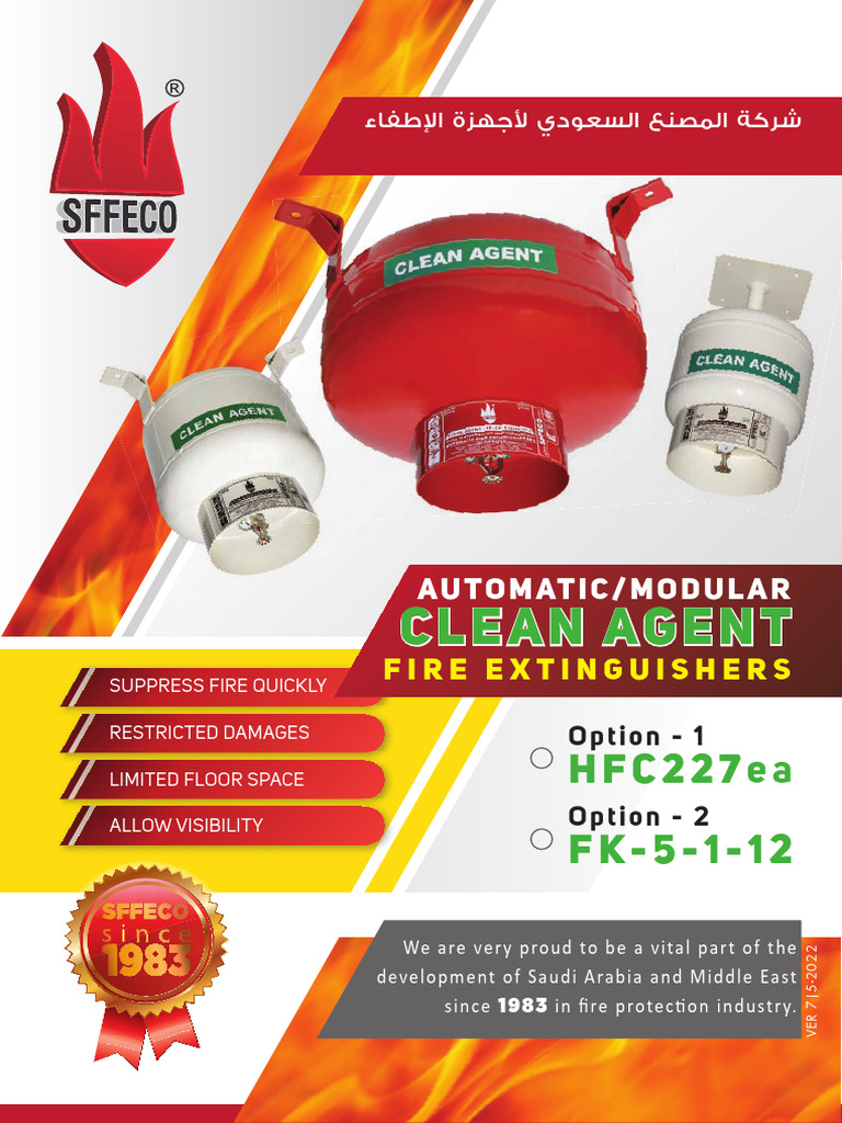 SFFECO Modular Clean Agent Extinguishers | PDF | Fires | Firefighting