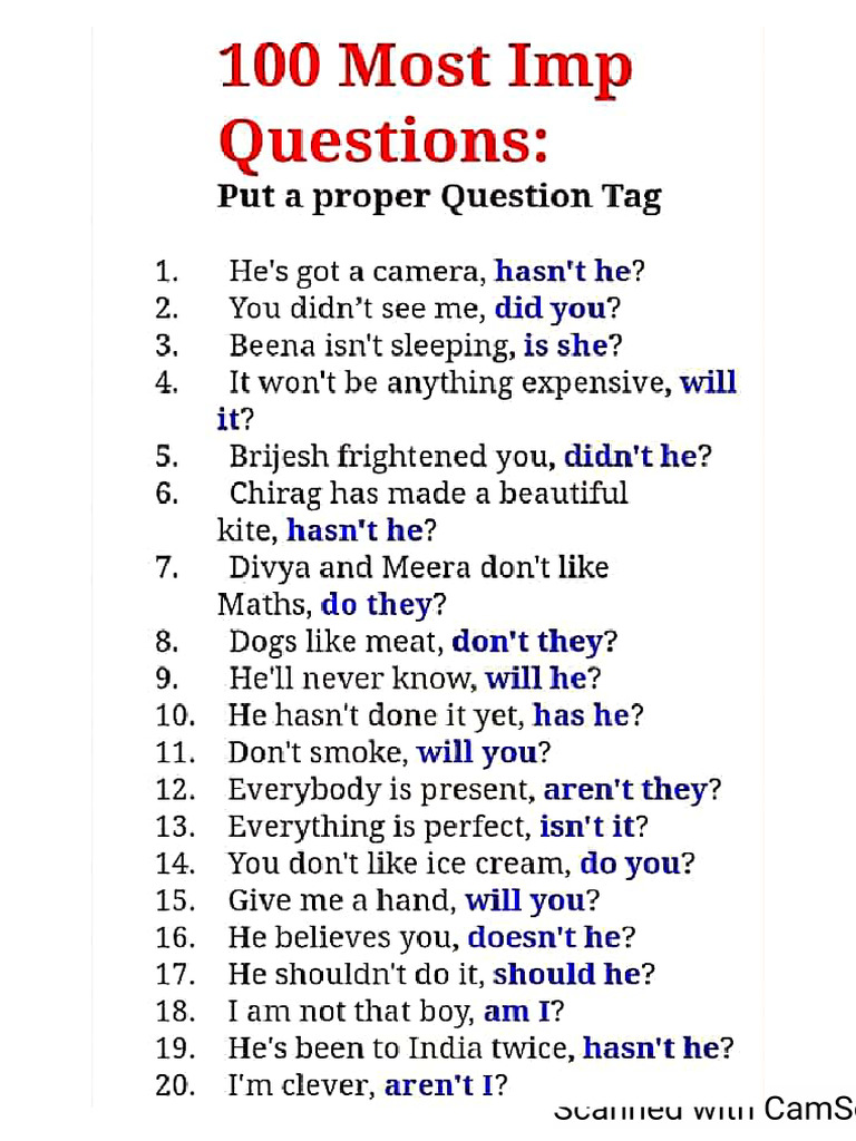Question Tags Pdf