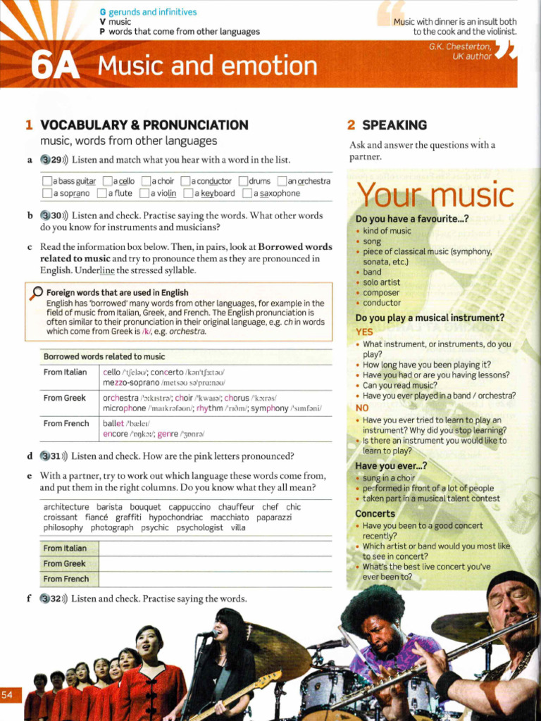 Yet1F Music: & Speaking | PDF | English Language | Orchestras
