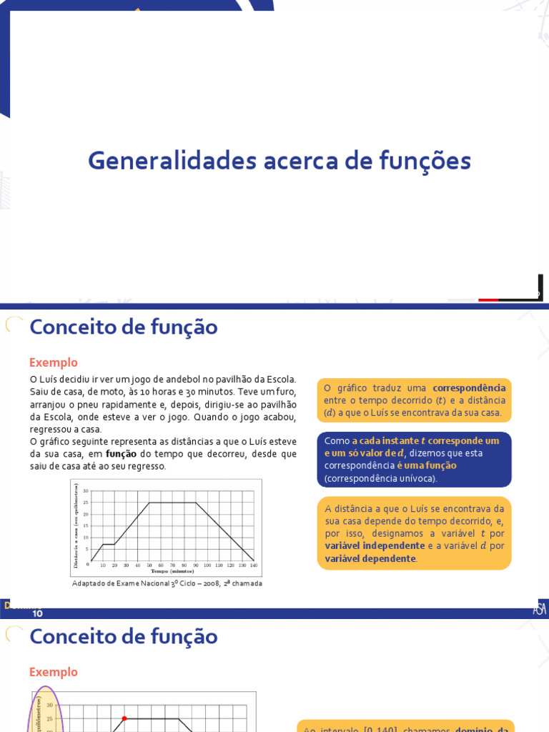 Conceitos Básicos de Funções | PDF | Função (Matemática) | Domínio de ...
