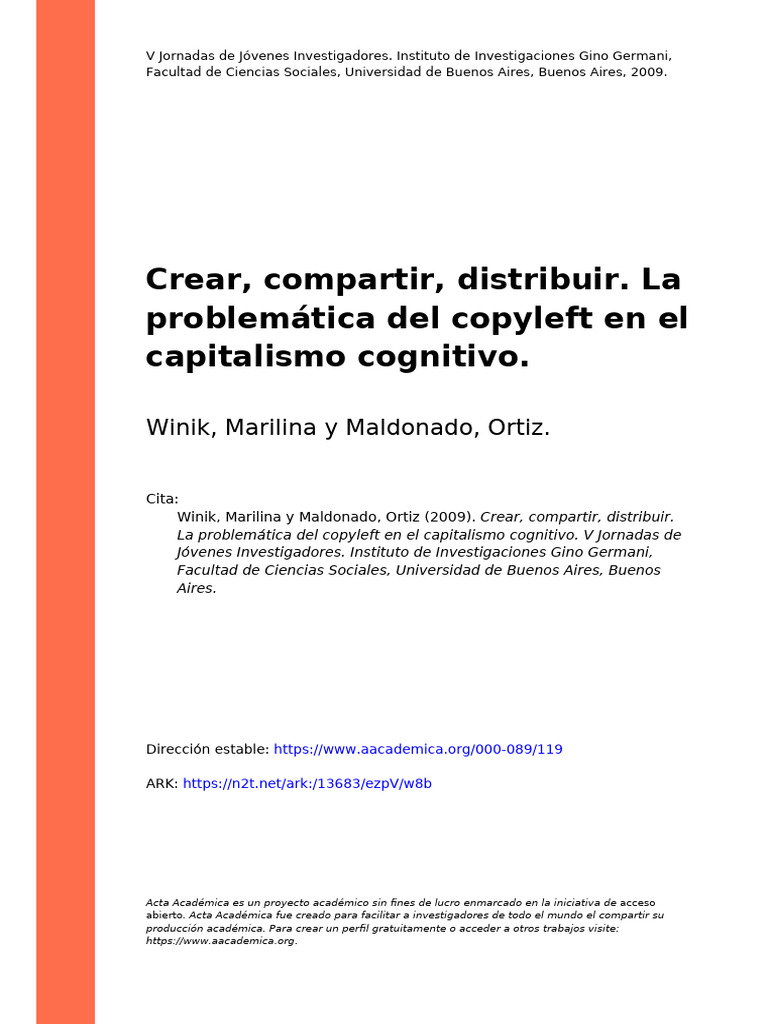 Winik, Marilina y Maldonado, Ortiz (2009) - Crear, Compartir ...