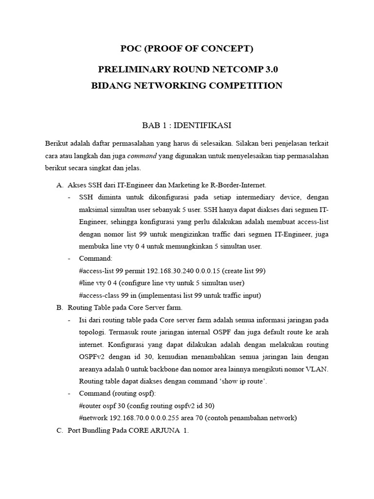 Konfigurasi Jaringan POC NetComp 3.0 | PDF