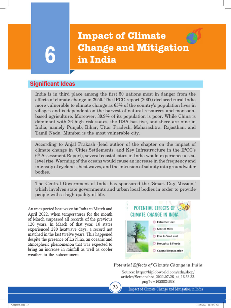 Climate Change Effects in India | PDF | Climate Change | Sustainable Energy