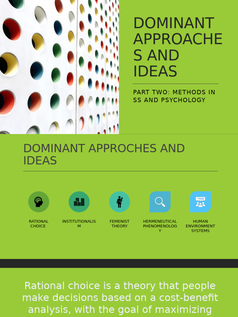 Dominant Approaches and Ideas 2 | PDF | Institution | Sociology