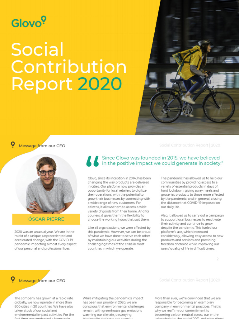 Glovo Social Contribution Report 2020 | PDF | Regulatory Compliance ...