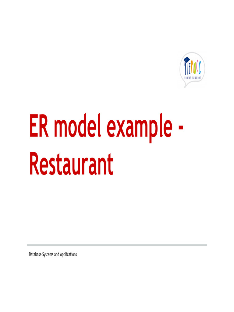ER Model Example - Restaurant - 30 | PDF