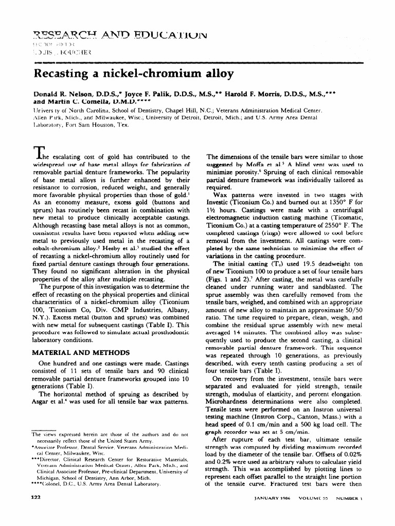 Recasting A Nickel-Chromium Alloy | PDF | Strength Of Materials ...