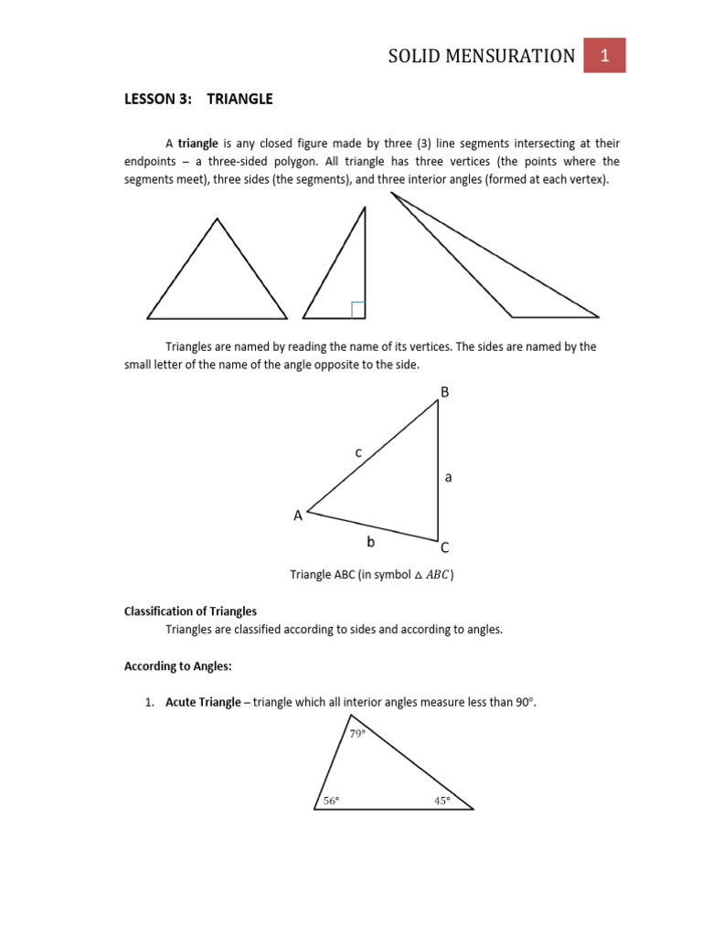 Understanding Triangles: Types & Formulas | PDF | Triangle | Area
