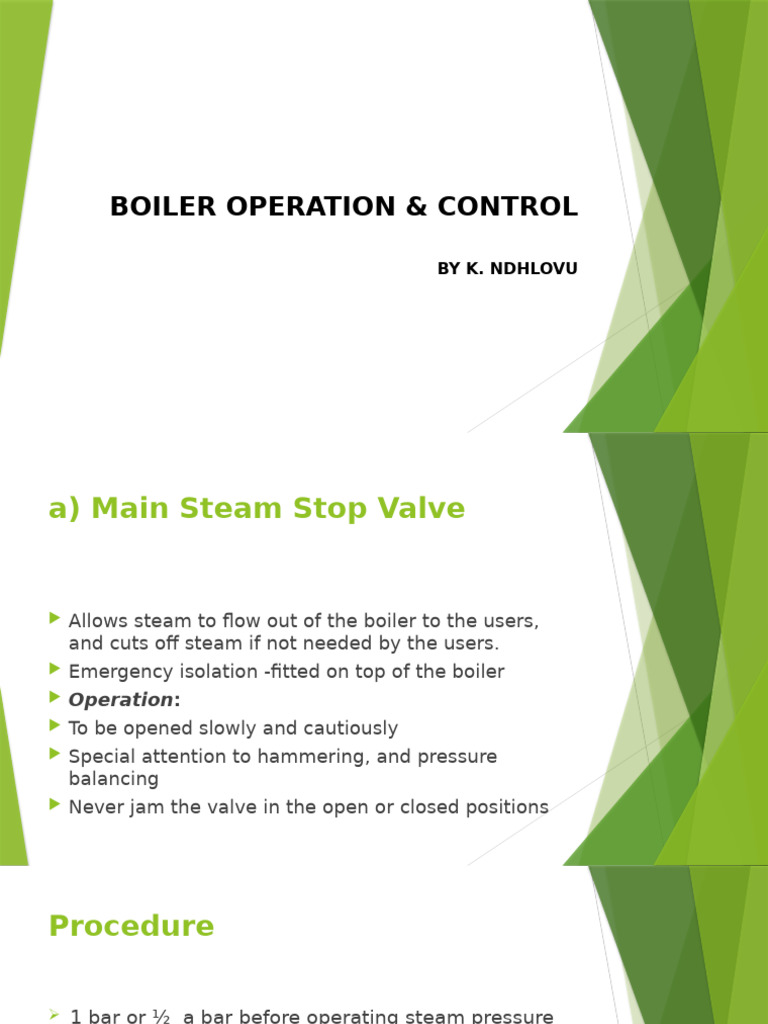 Boiler Operation and Control Guide | PDF | Boiler | Valve
