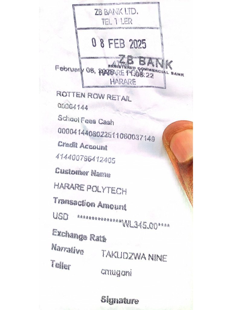 ZB Receipts | PDF