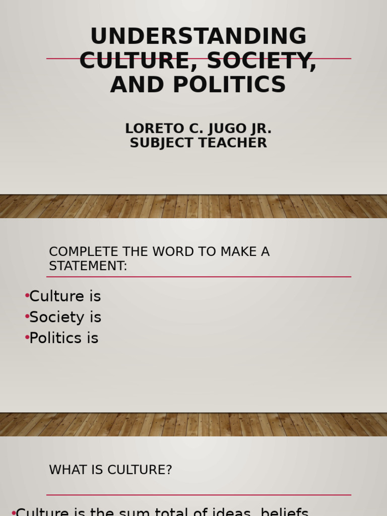 2 Culture Society Politics | PDF | Gender | Gender Studies