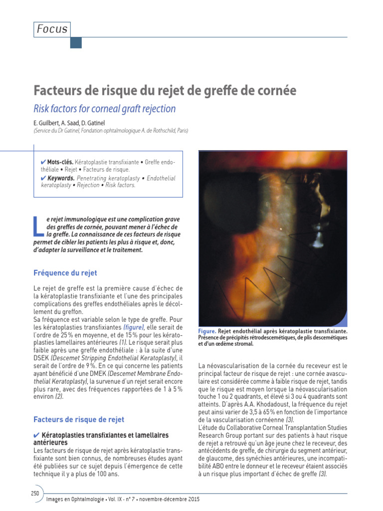 Facteurs de risque de rejet de greffe | PDF | Rejet de greffe | Greffe ...