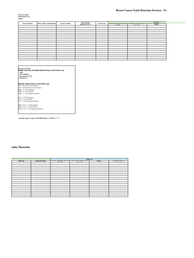 Reporting Form Breast Cancer Version5 | PDF | Mammography | Breast Cancer