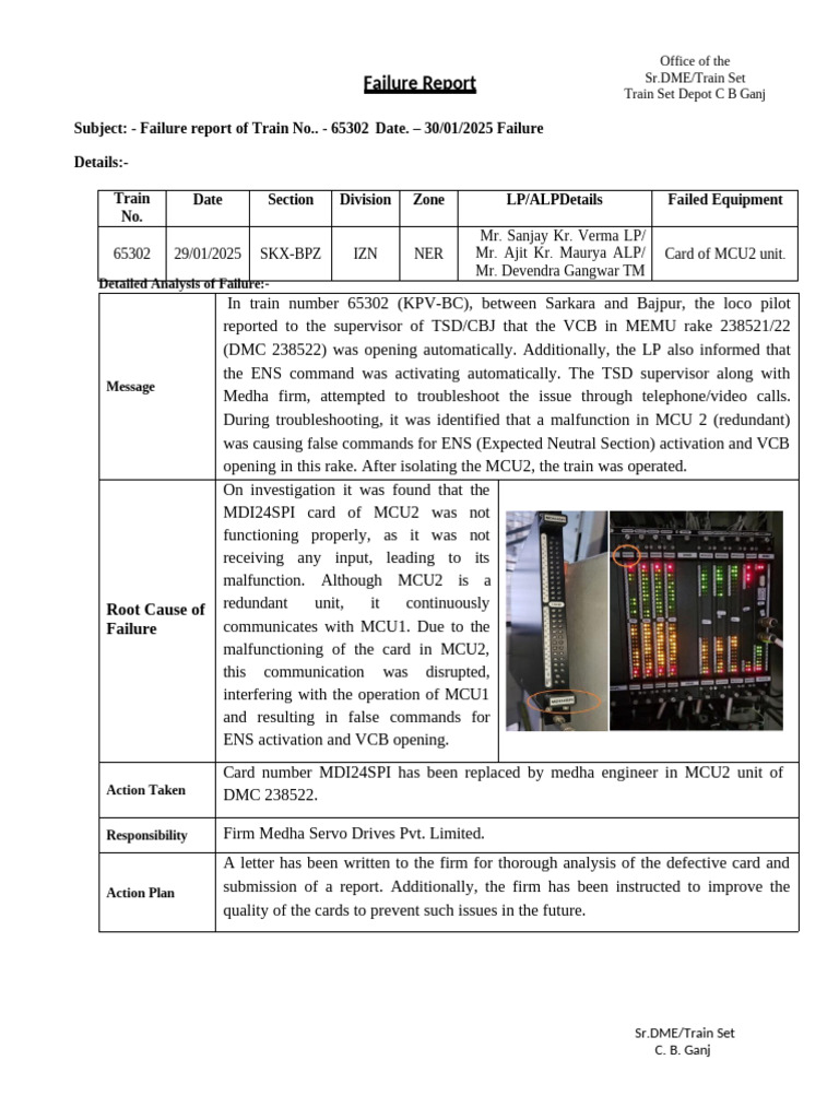Final Failure Report - 238521 22 | PDF