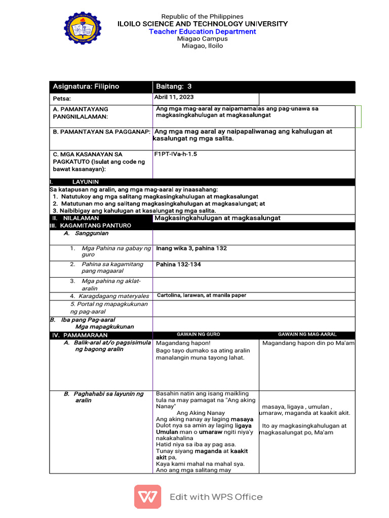 LP Filipino | PDF