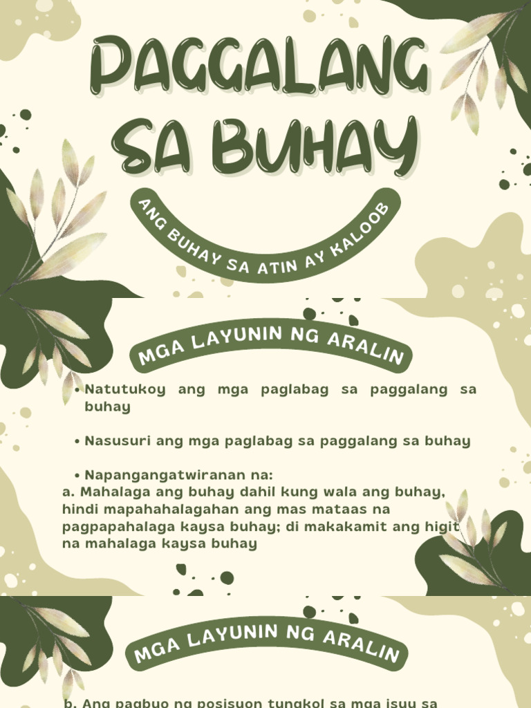 Paggalang Sa Buhay | PDF