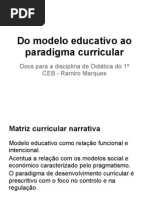 Do Modelo Educativo Ao Paradigma Curricular