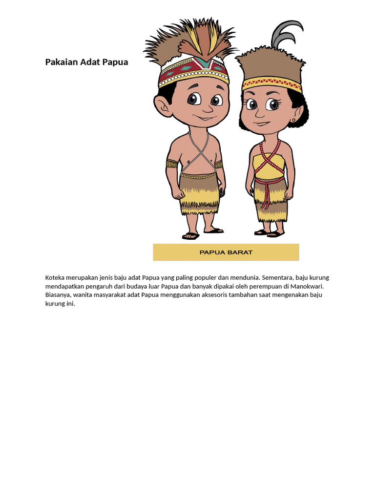 Pakaian dan Budaya Adat Papua Kartun | PDF