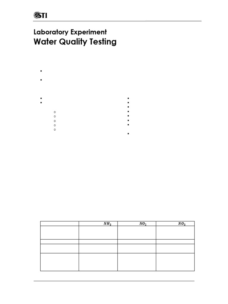 Water Quality Testing Experiment Guide | PDF | Water | Nitrate