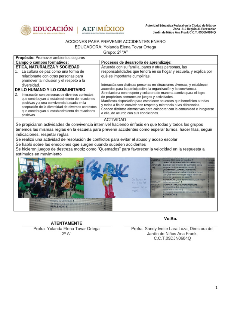 Prevención de Accidentes en Preescolar | PDF | Educación de la primera ...