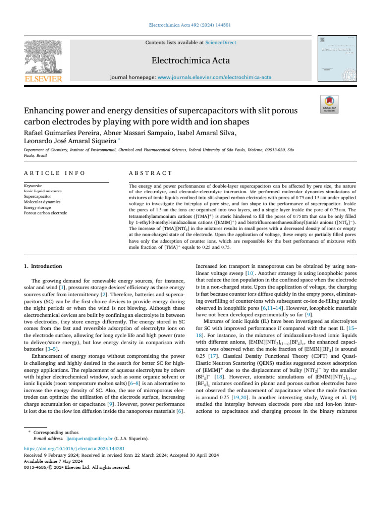 Enhancing Power and Energy Densities of Supercapacitors With Slit ...