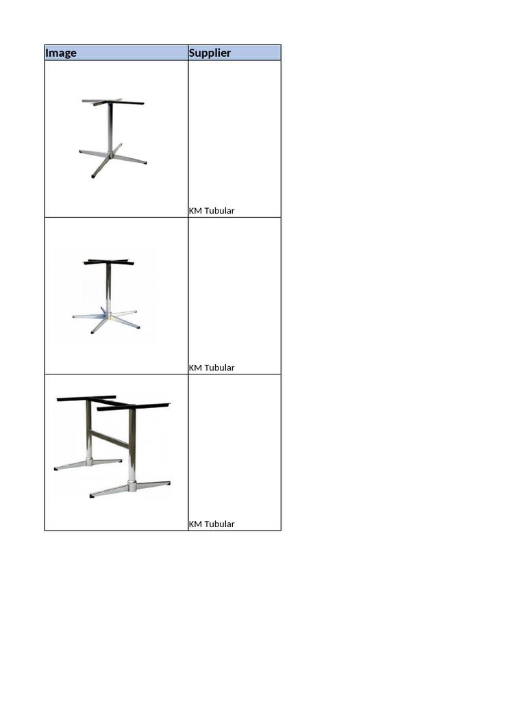 KM Tubular Tables - Render Package | PDF