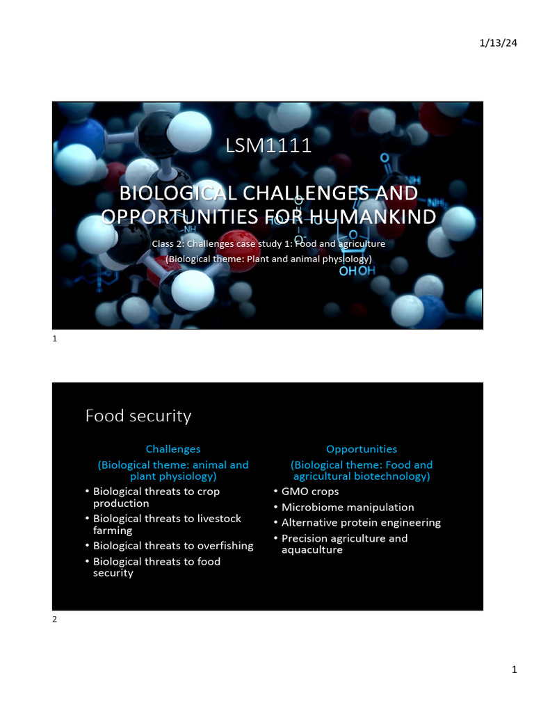 Food Security: Biological Challenges & Solutions | PDF | Agriculture ...
