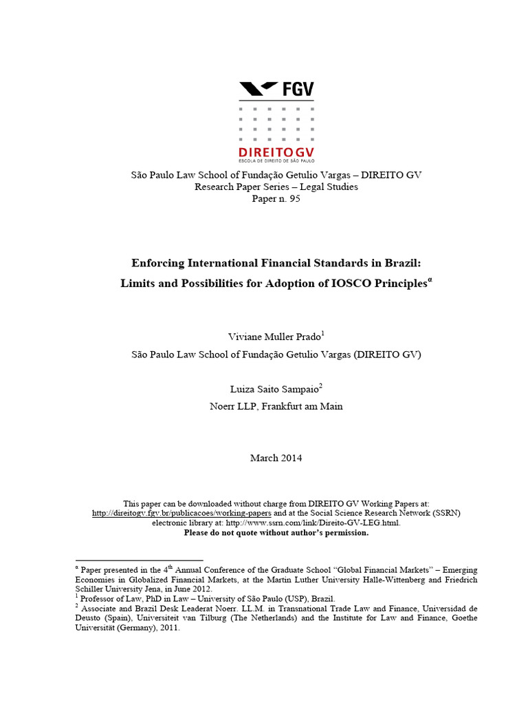 Enforcing IOSCO Standards in Brazil | PDF | Global Financial System ...
