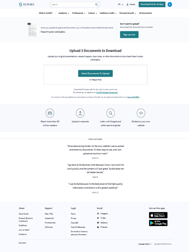 Upload A Document - Scribd | PDF | Scribd | Websites