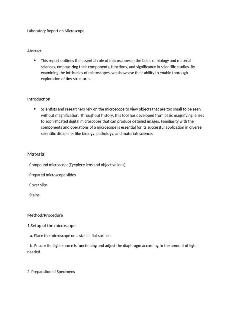 Microscope Usage in Scientific Research | PDF | Microscope | Light