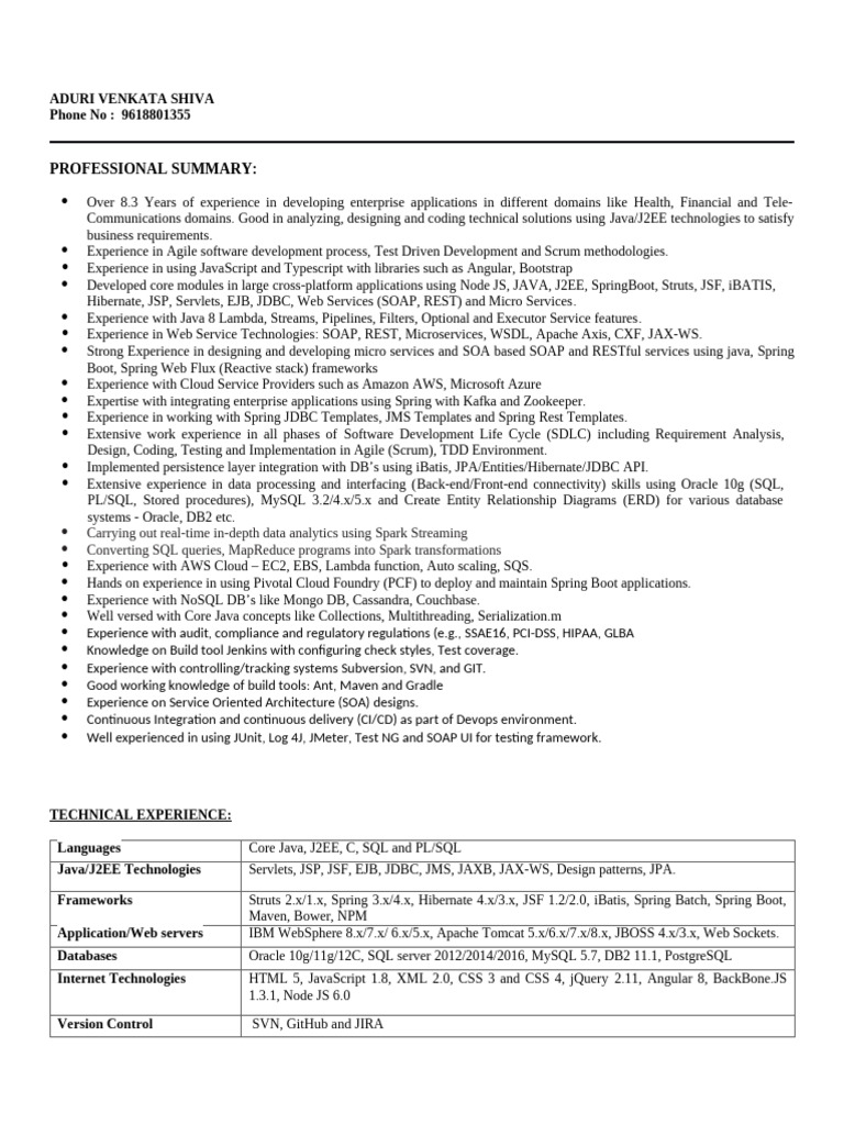 Java Developer with Microservices Expertise | PDF | Software ...