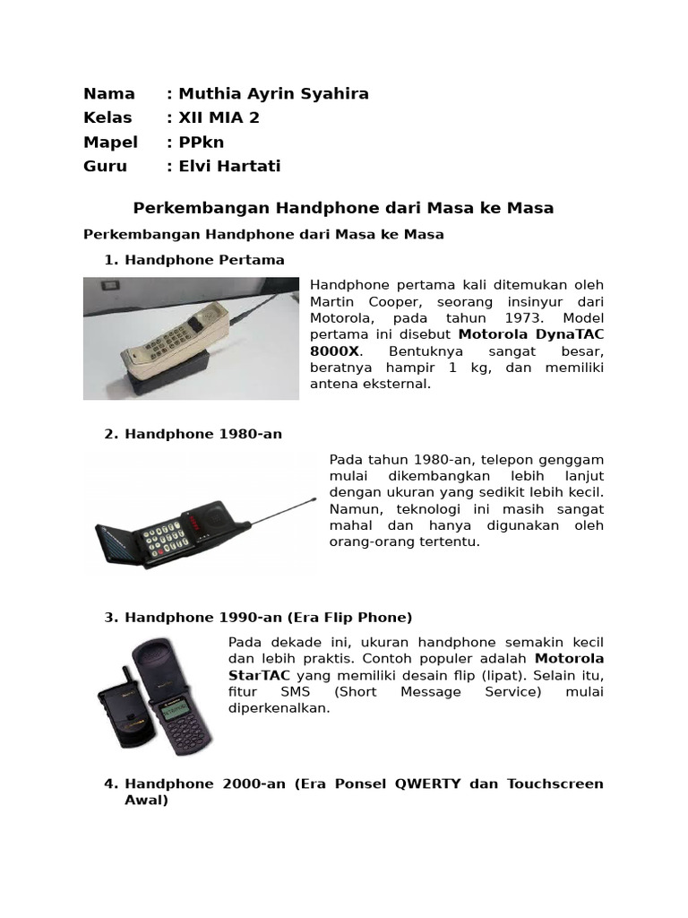 Evolusi Handphone dan Dampaknya | PDF