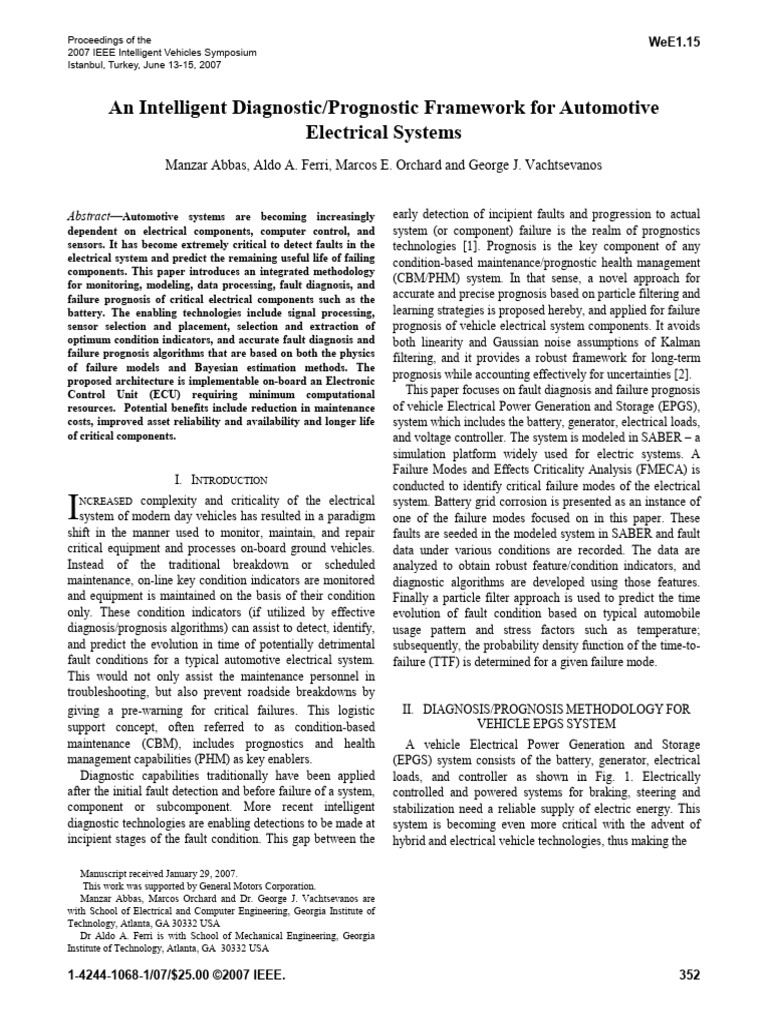 An Intelligent Diagnostic Prognostic Framework For Automotive ...