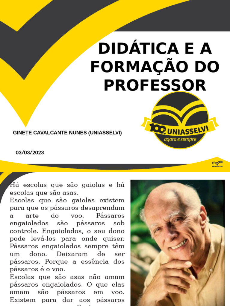 Didática e Formação de Professores | PDF | Pedagogia | Voo