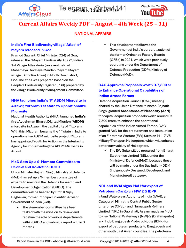 AC Aug 2023 4th Week 2023 Content English PDF - Watermark | PDF ...