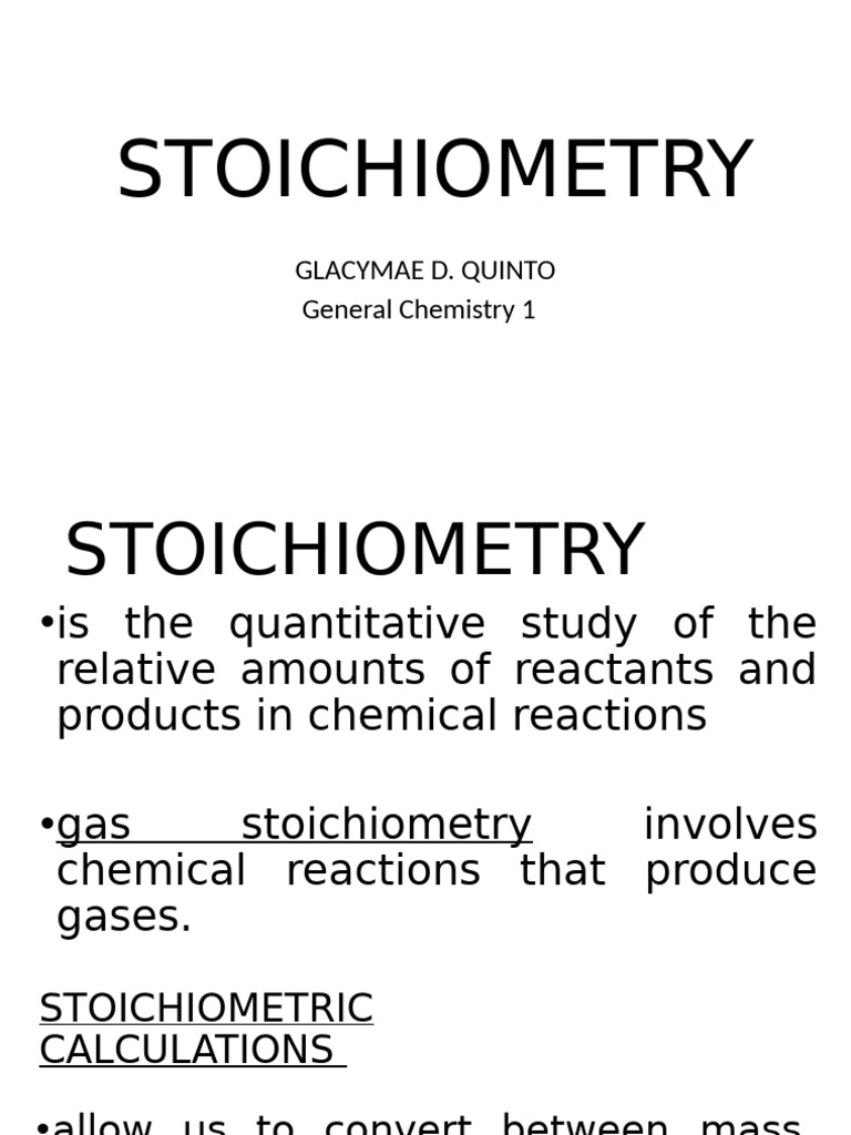 Gas Stoichiometry Calculations Guide | PDF