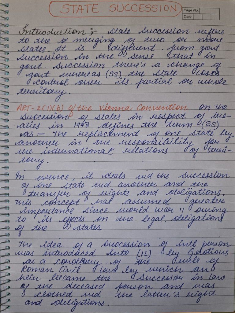 Theories of State Succession Explained | PDF