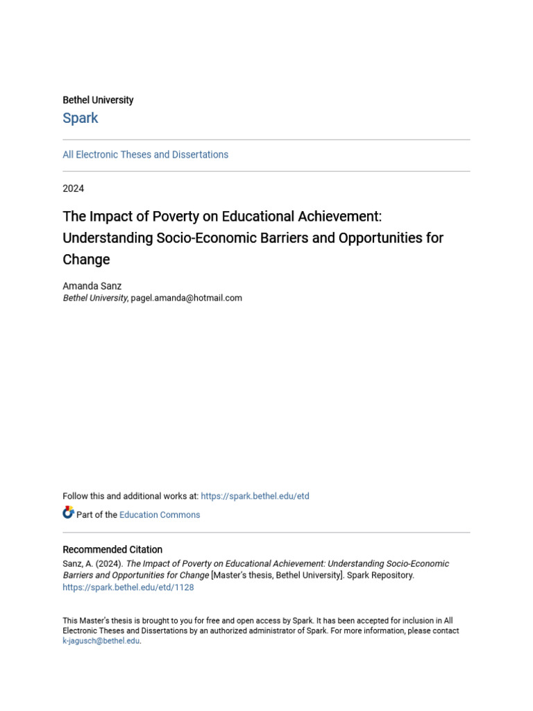 Poverty's Impact on Education Achievement | PDF | Psychological Trauma ...