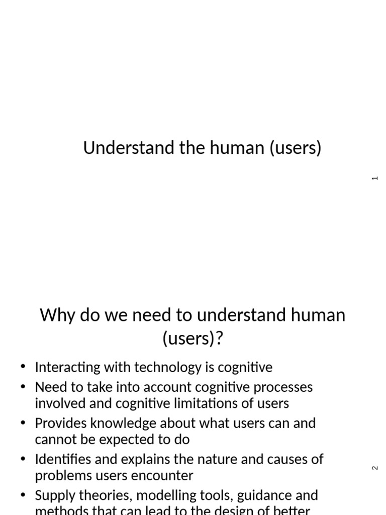 Understanding User Cognition in HCI | PDF | Attention | Perception